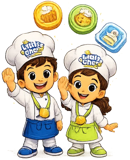 Two Little Chefs wearing graduation medals